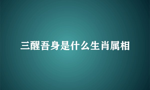 三醒吾身是什么生肖属相
