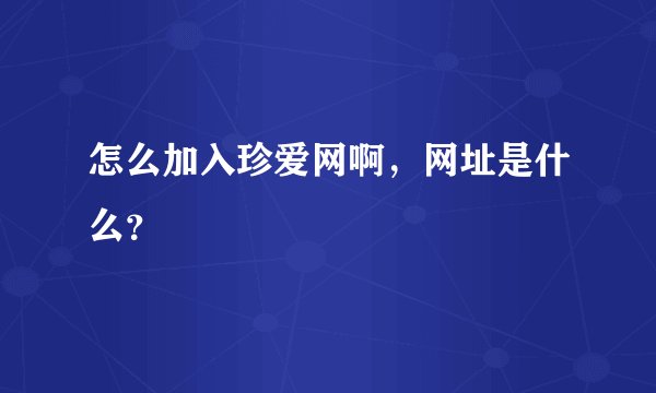 怎么加入珍爱网啊，网址是什么？