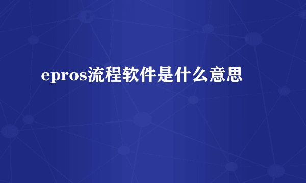 epros流程软件是什么意思
