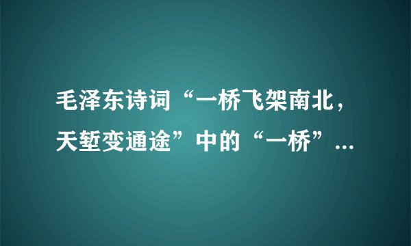 毛泽东诗词“一桥飞架南北，天堑变通途”中的“一桥”是指（　　）。