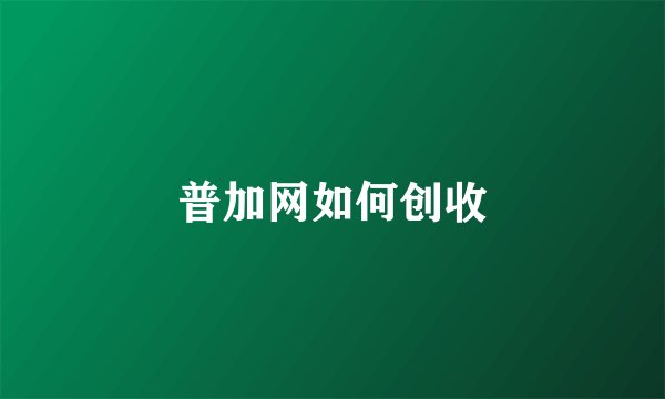 普加网如何创收