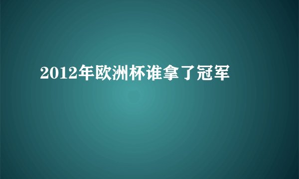 2012年欧洲杯谁拿了冠军