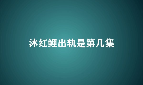 沐红鲤出轨是第几集