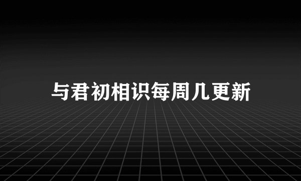 与君初相识每周几更新