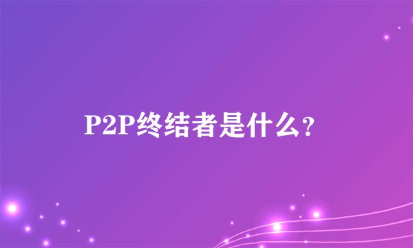 P2P终结者是什么?