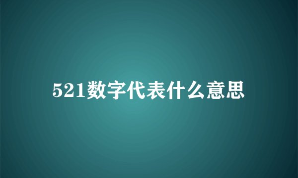 521数字代表什么意思