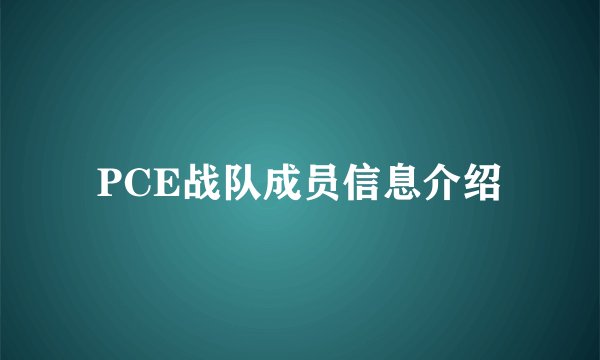 PCE战队成员信息介绍