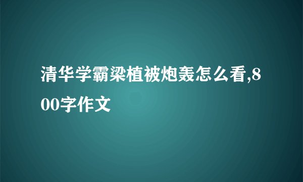 清华学霸梁植被炮轰怎么看,800字作文