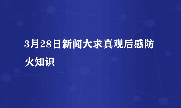 3月28日新闻大求真观后感防火知识