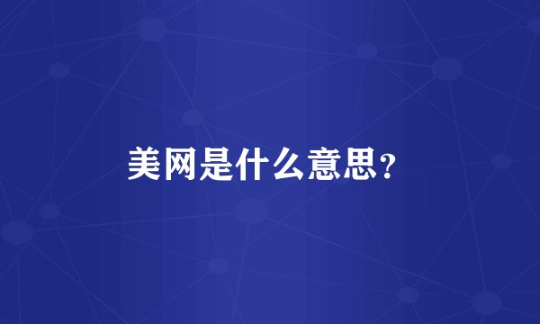 美网是什么意思？