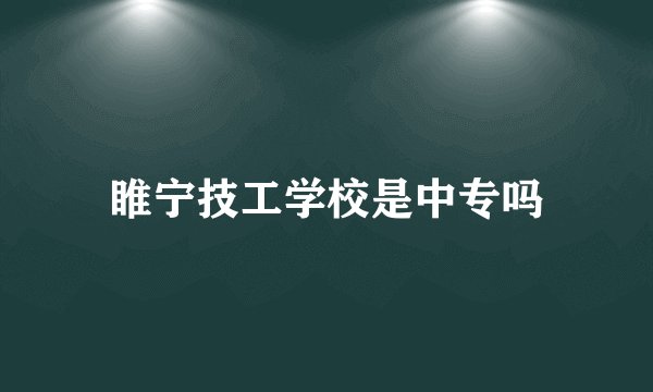 睢宁技工学校是中专吗