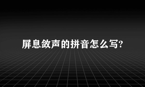 屏息敛声的拼音怎么写?