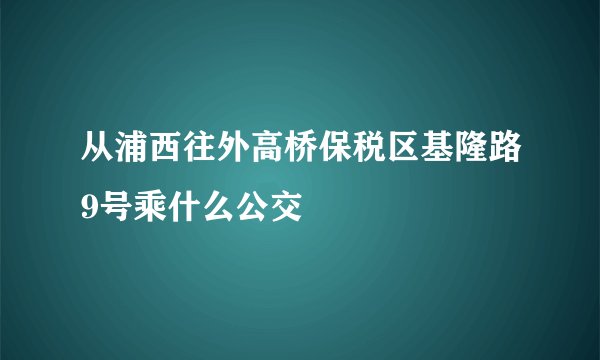 从浦西往外高桥保税区基隆路9号乘什么公交