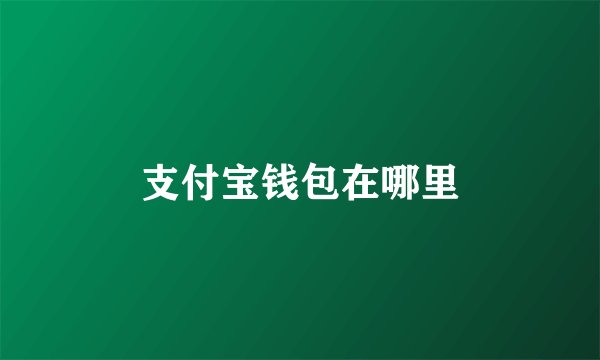 支付宝钱包在哪里