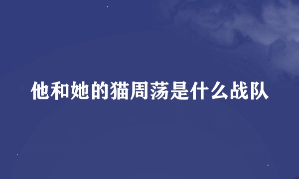 他和她的猫周荡是什么战队