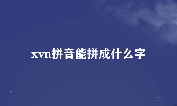 xvn拼音能拼成什么字