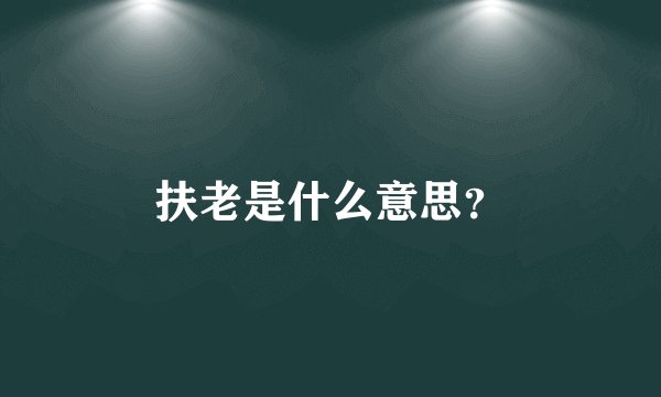 扶老是什么意思？