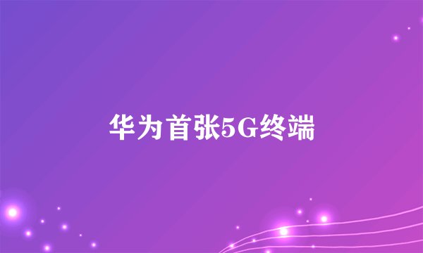 华为首张5G终端