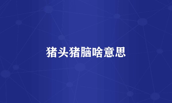 猪头猪脑啥意思