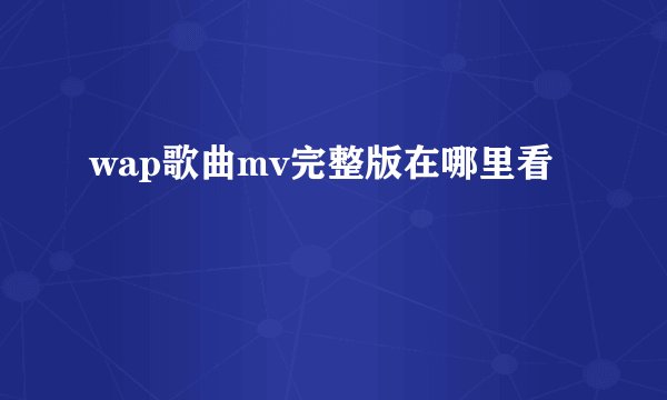 wap歌曲mv完整版在哪里看
