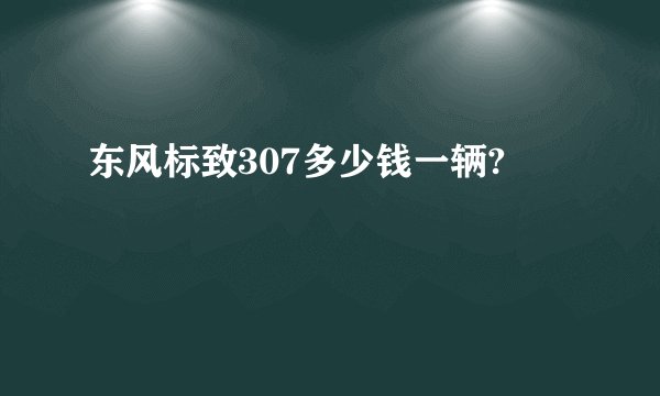 东风标致307多少钱一辆?