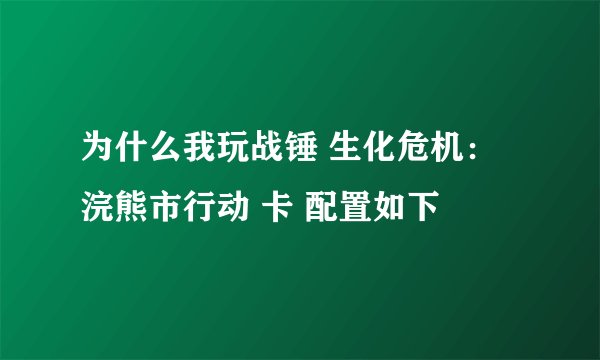 为什么我玩战锤 生化危机：浣熊市行动 卡 配置如下
