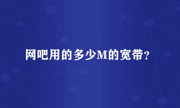网吧用的多少M的宽带？