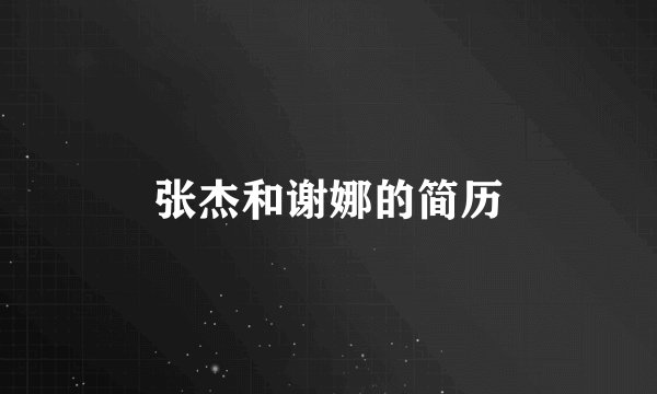 张杰和谢娜的简历