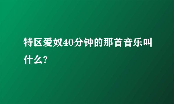 特区爱奴40分钟的那首音乐叫什么?