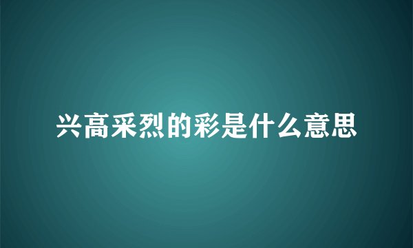 兴高采烈的彩是什么意思