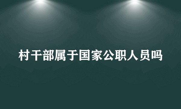 村干部属于国家公职人员吗