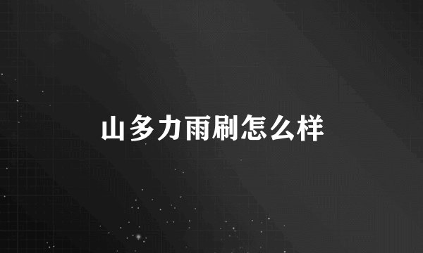 山多力雨刷怎么样