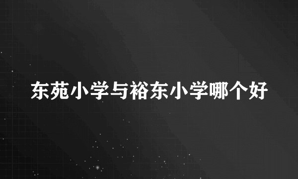 东苑小学与裕东小学哪个好