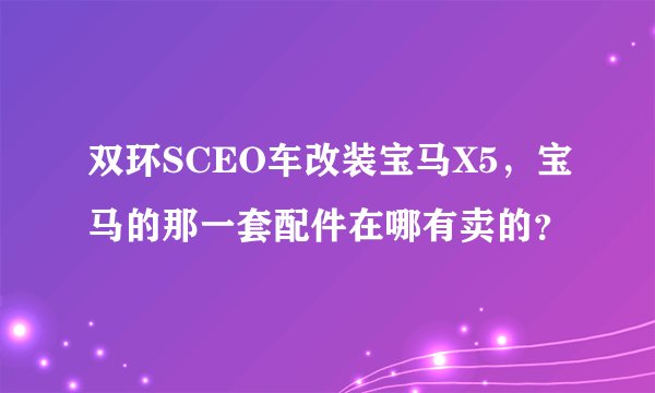 双环SCEO车改装宝马X5，宝马的那一套配件在哪有卖的？