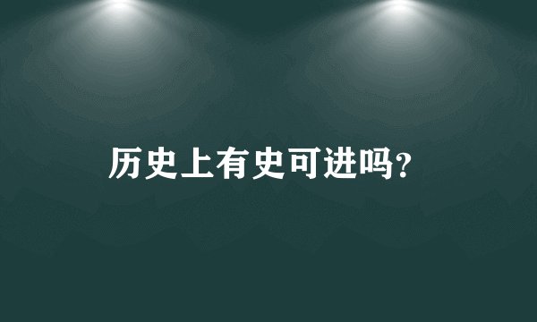 历史上有史可进吗？