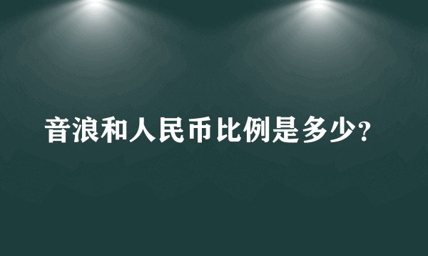 音浪和人民币比例是多少？