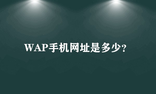 WAP手机网址是多少？