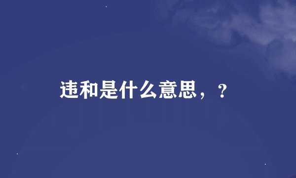违和是什么意思，？