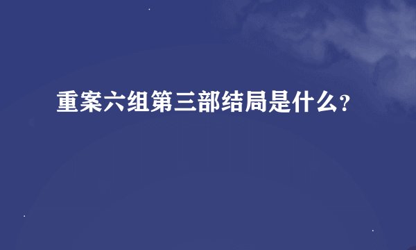 重案六组第三部结局是什么？