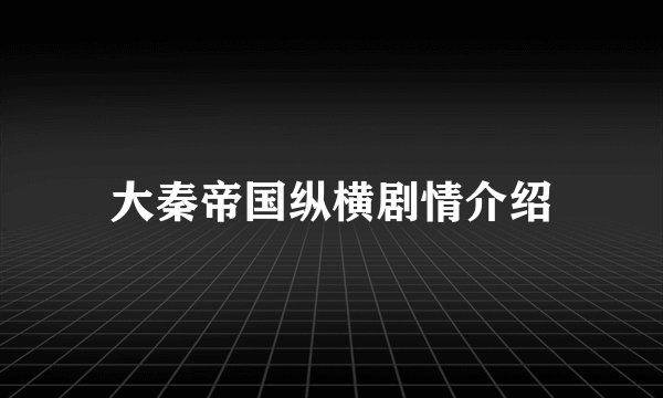 大秦帝国纵横剧情介绍