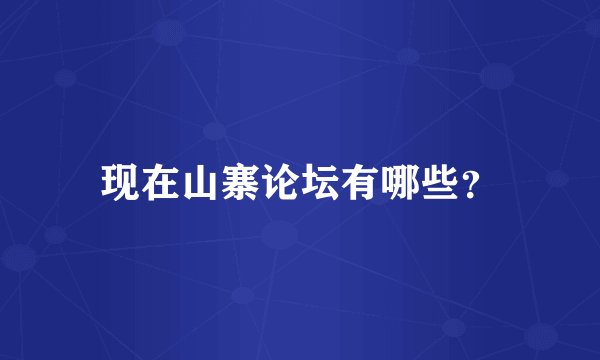 现在山寨论坛有哪些？