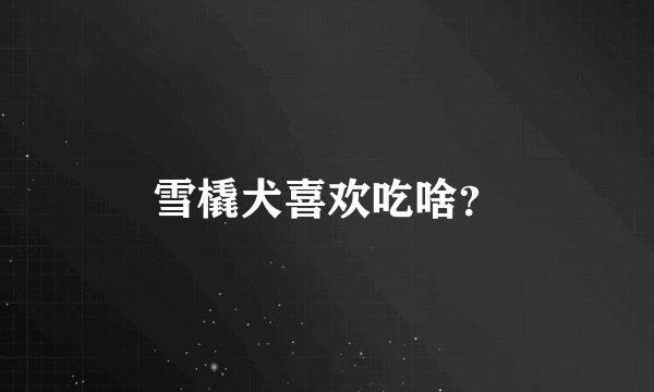 雪橇犬喜欢吃啥?