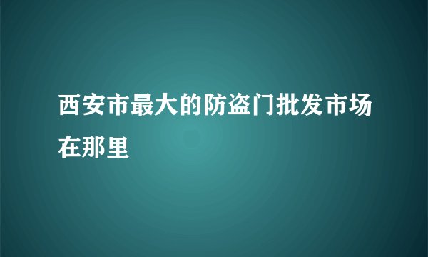 西安市最大的防盗门批发市场在那里