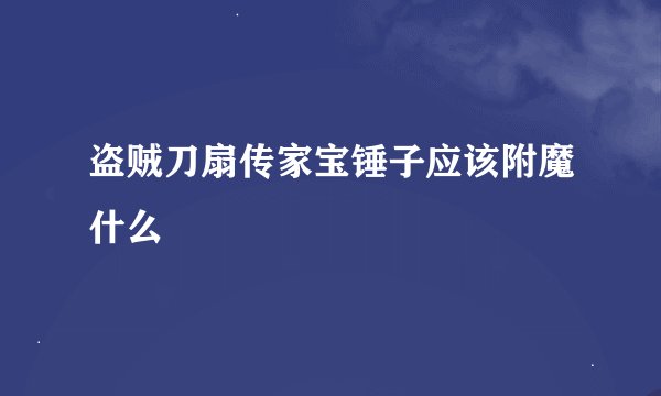 盗贼刀扇传家宝锤子应该附魔什么