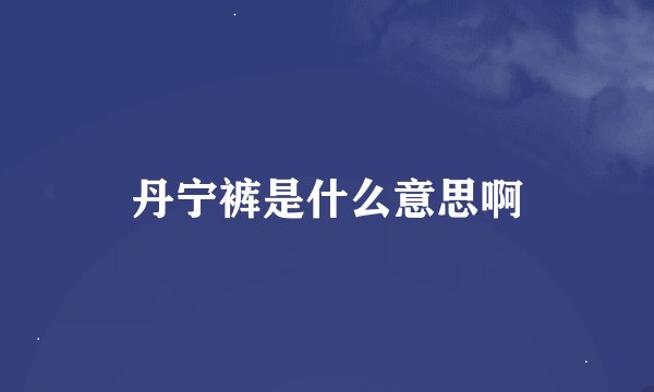 丹宁裤是什么意思啊