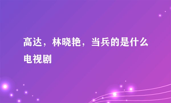 高达，林晓艳，当兵的是什么电视剧