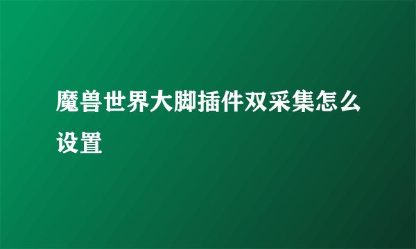 魔兽世界大脚插件双采集怎么设置