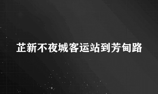 芷新不夜城客运站到芳甸路
