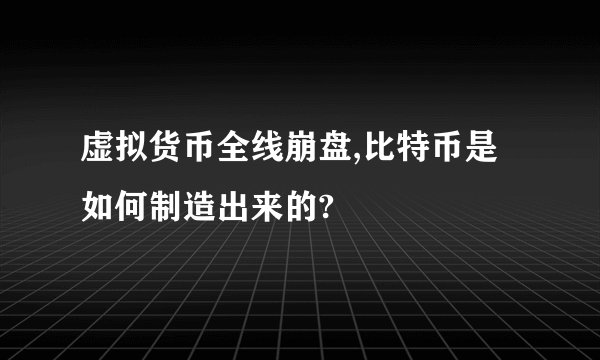 虚拟货币全线崩盘,比特币是如何制造出来的?