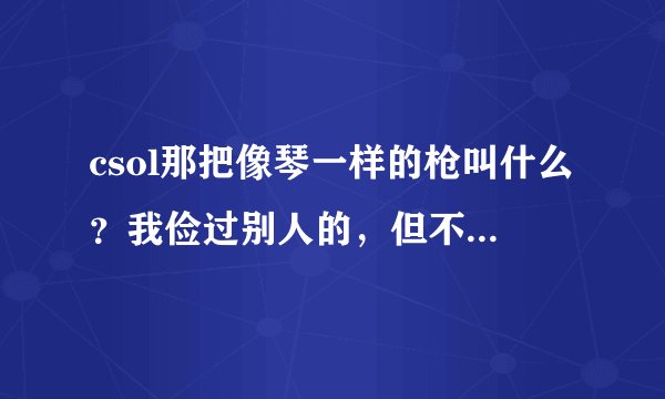 csol那把像琴一样的枪叫什么？我俭过别人的，但不知道叫什么名字，打时有一种跟弹琴一样的声音。